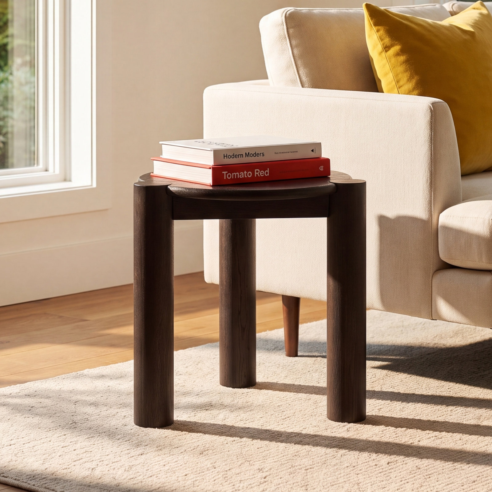 Ladonna 22" Oak End Table, Dark Brown Wood