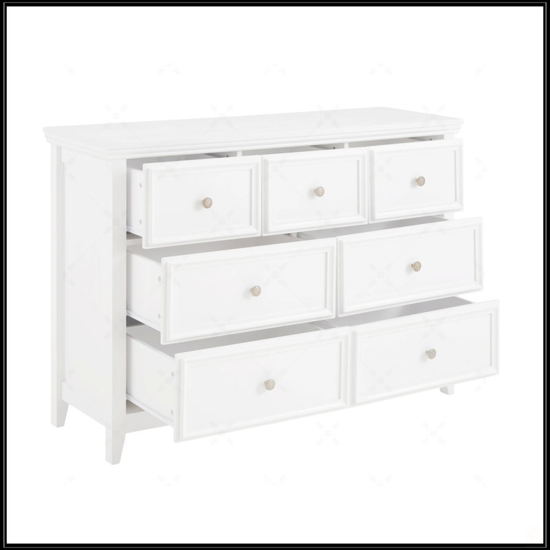 Commode 7 tiroirs Modern, Blanc