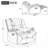 360° Swivel And Rocking Home Theater Recliner Manual Recliner Chair With A LED Light Strip For Living Room-2115542701