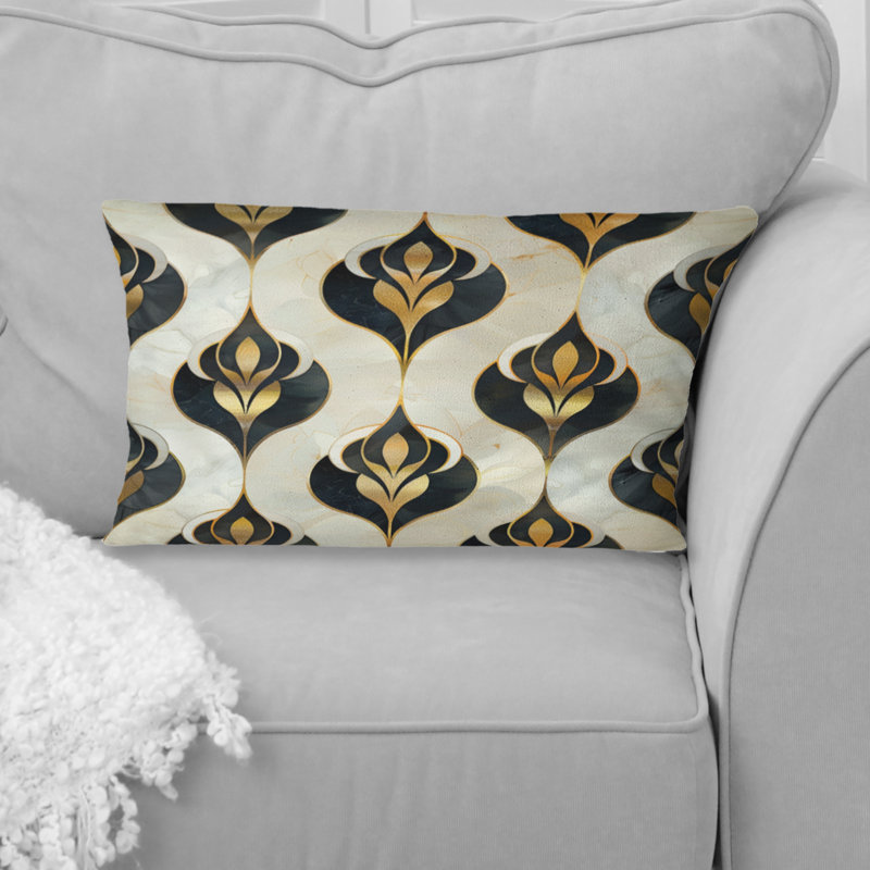 Coussin lombaire doré et doré