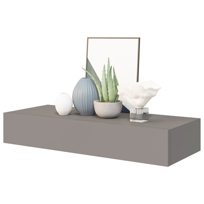 Broadwell with Drawer, 10 cm H x 60 cm W x 23.5 cm D, Grey