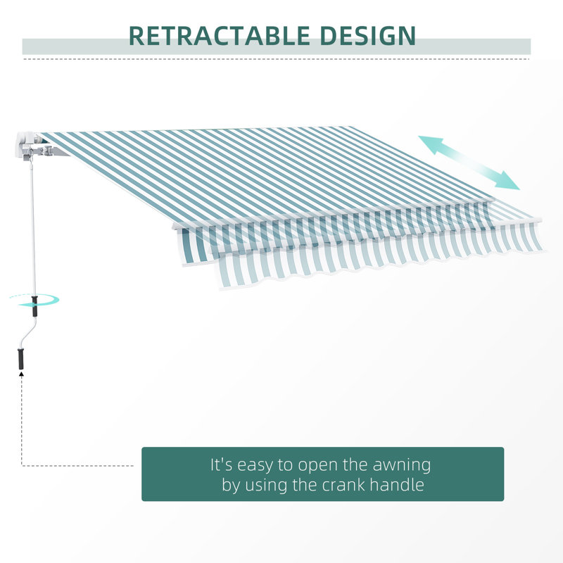 Retractable Awning, Patio Awnings, Green, 141.75" W x 118.1" D