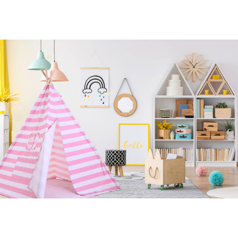 Blue Elephant 121.92cm W x 121.92cm D Indoor / Outdoor Cotton Triangular Play Tent