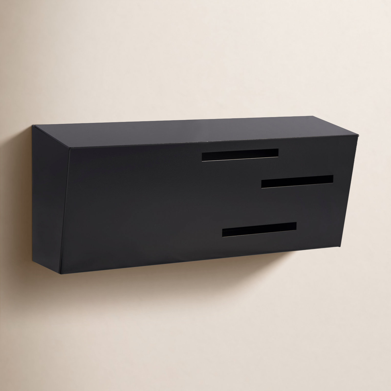 Modern Wall-Mounted Mailbox, Black