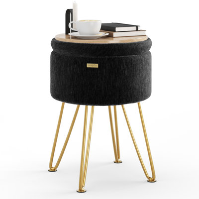 Modern Round Storage Ottoman Side Table