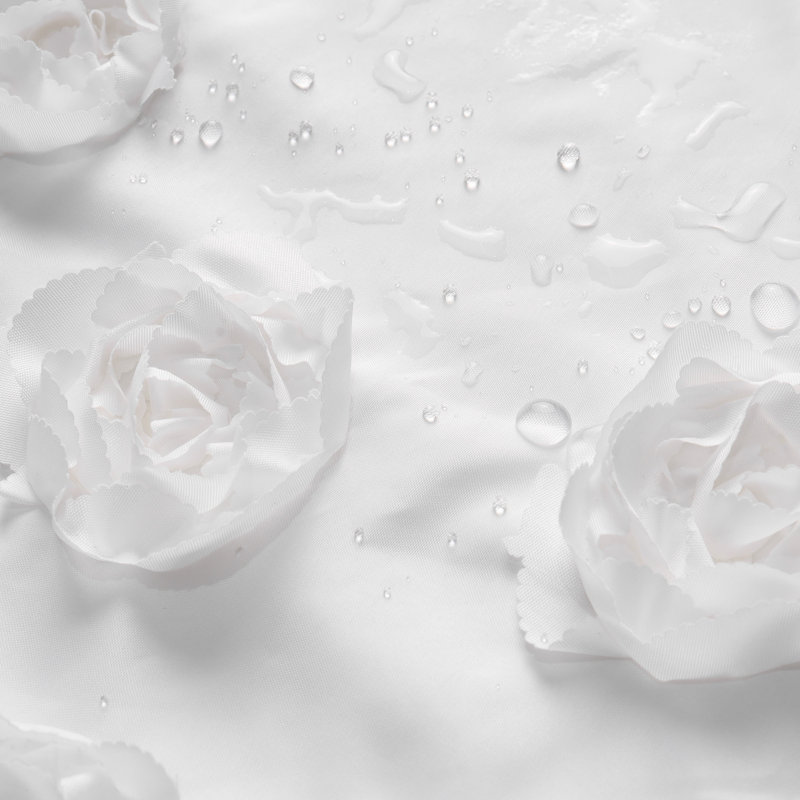 Floral Ruffle Shower Curtain, White