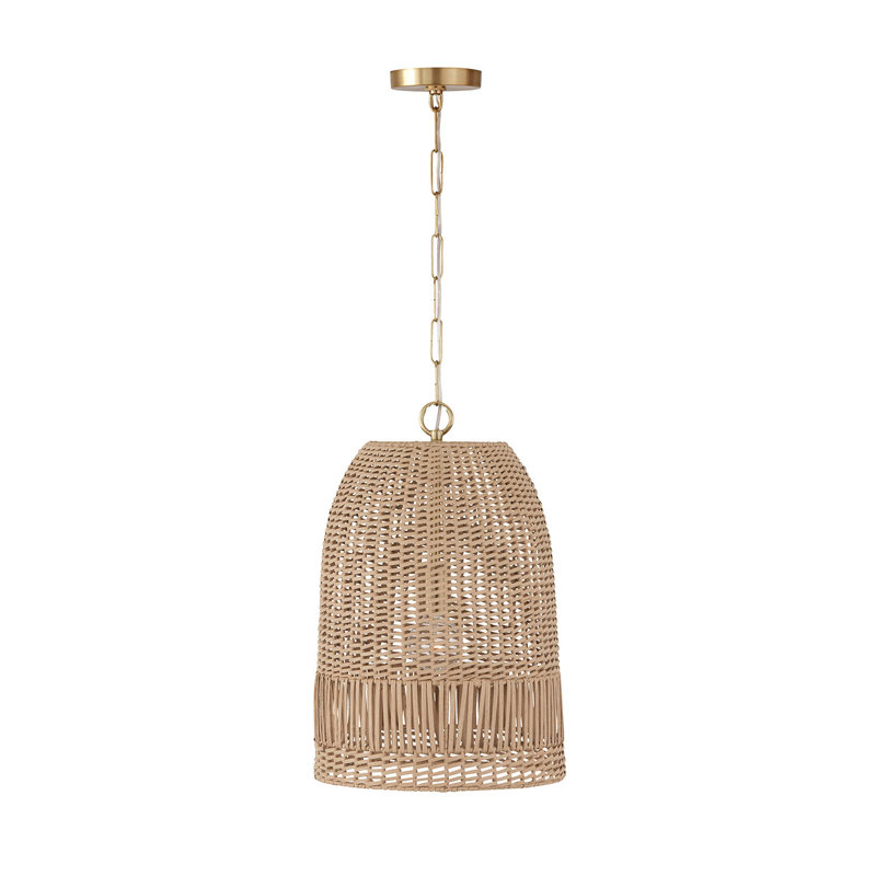 Luminaire suspendu en pot 1 lumière Hasley, Laiton