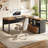 L-Shaped Executive Desk With Reversible File Cabinet-1514635334