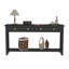  Table basse 60 po, console d'entrée moderne avec 4 tiroirs et tablette de rangement, noir