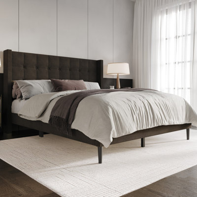 Upholstered Wingback Bed