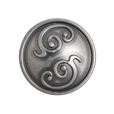 Utopia Alley Roma Cabinet Ring Pull Knob - Decorative Cabinet Drop Pull Knobs for Cabinets and Drawers - Vintage Cabinet Hardware with Hand Finished Pewter - Metal Drawer Pull Knobs 1.3"