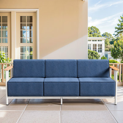 Carnahan 79" Outdoor Patio Sofa With 10" Thickness Cushions by Latitude Run