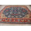 Tapis décoratif en laine de conception unique noué à la main New Age Khotan bleu/rouge/beige 8 pi 6 po x 9 pi 8 po