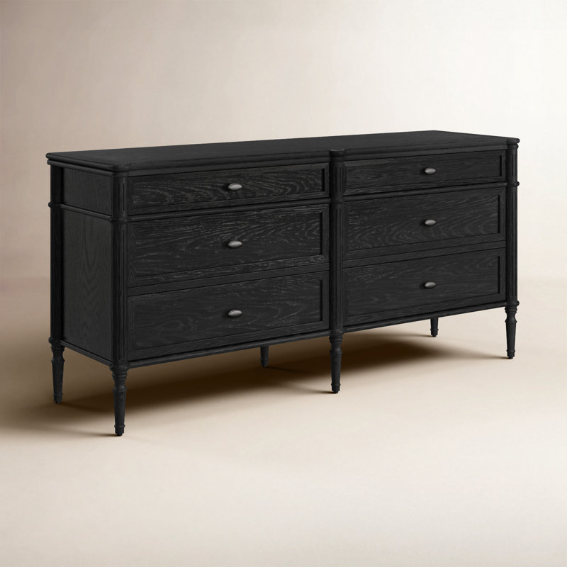 Susie 70'' W 6 - Drawer Dresser, Distressed Black