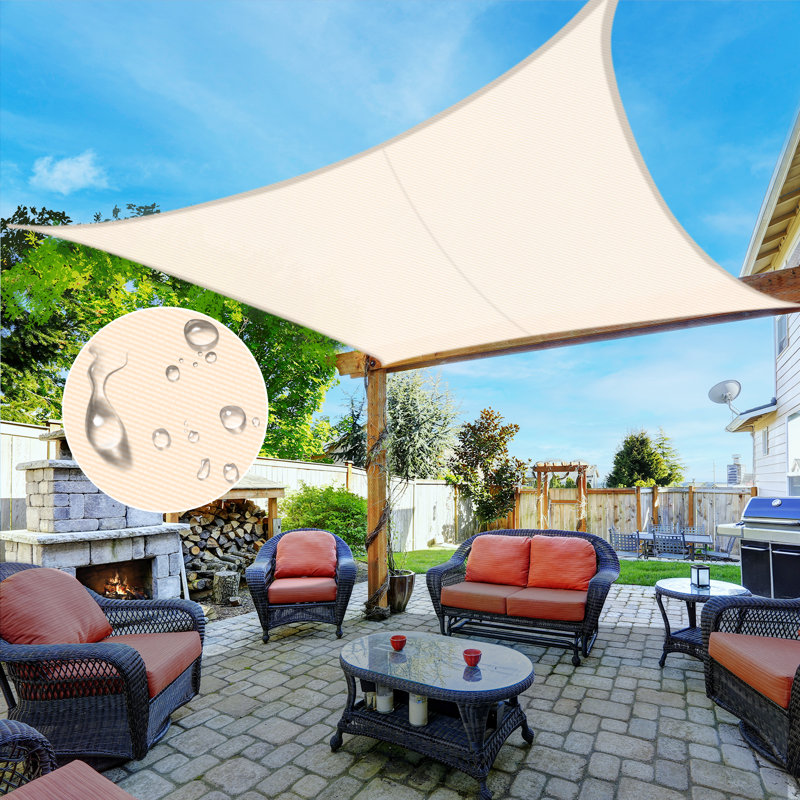 Waterproof Rectangle Shade Sail, 13 ft x 10 ft, Beige