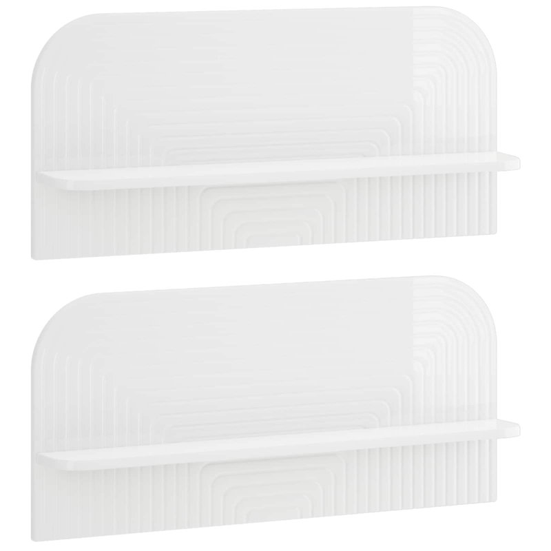 Engineered Wood Wall Shelf, High Gloss White
