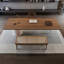 Bureau d'écriture rectangulaire en bois massif noyer-2092680782