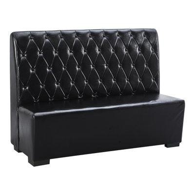 44"H, Button Tufted Vinyl Back Upholstered Single Booth