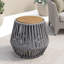 Outdoor Wood and Rope Side Table