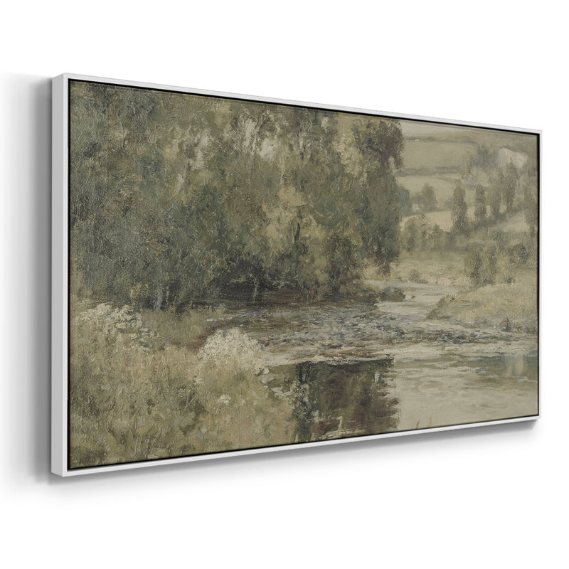 Série paysage - ML III - Toile tendue avec châssis encadré - Prêt à être accroché, H 21 po x l 41 po, Blanc