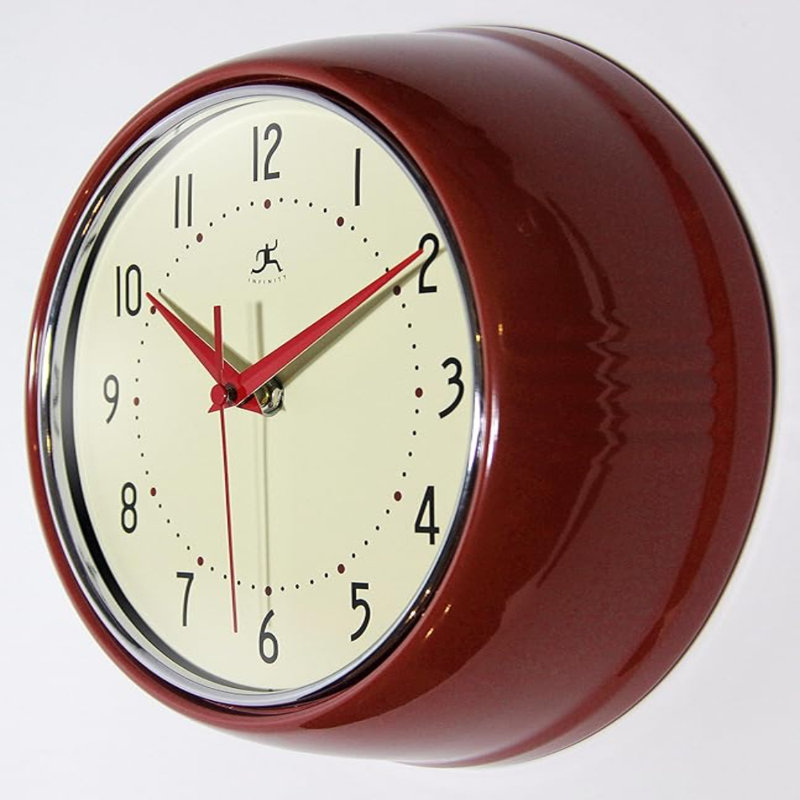 Infinity Instruments LTD. Horloge murale rétro Mid Century Modern Kitchen Diner