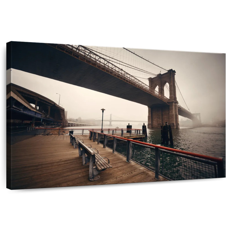 Lilie Foggy Brooklyn Bridge, H 24 po x l 36 po