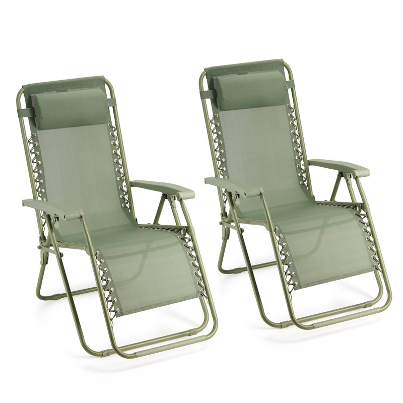 Verona Folding Zero Gravity Sun Lounger, Sage Green 