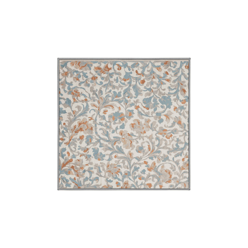 Machine Washable Gray Area Rug, Square 7'