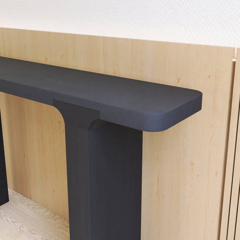 Console 60,00 po avec pieds de plancher, Noir