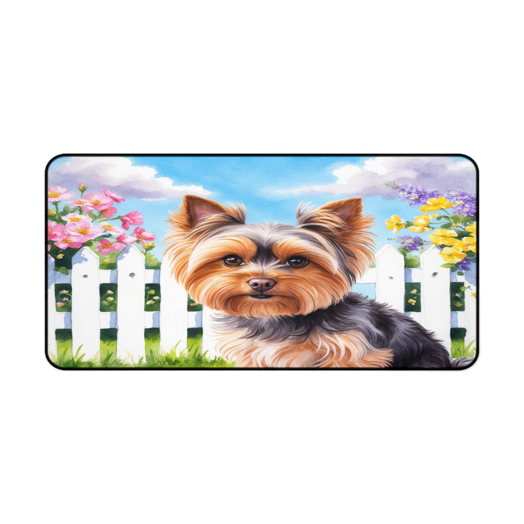 Cute Yorkie Puppy Desk Mat