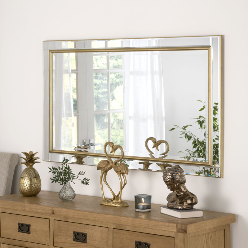 Abbate Venetian Bevelled  Accent Wall Mirror, 55cm H x 44.5cm W, Gold