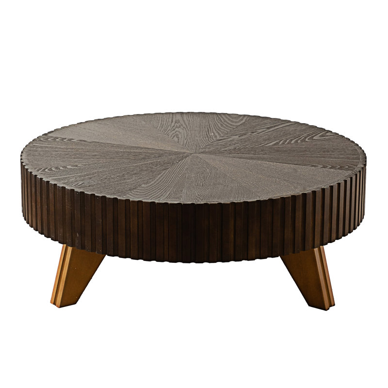 Table basse ronde 35,4 po, Brun, Brun