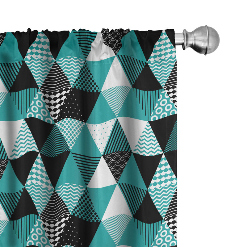 Geometric Semi-Sheer Rod Pocket Curtain Panels, 28" x 84"