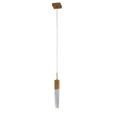 Modern 1 Light Gold Crystal Pendant