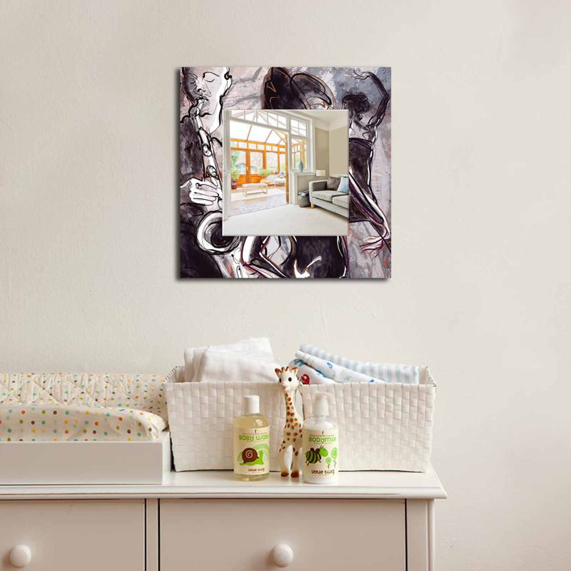 Miroir décoratif élégant avec plexiglas, 19,7 po x 19,7 po | Cadre durable en 100% panneau de fibres à densité moyenne, épaisseur: 0,3 pouce | Idéal pour le salon, la chambre à coucher ou le vestibule, il rehausse n'importe quel espace avec une é