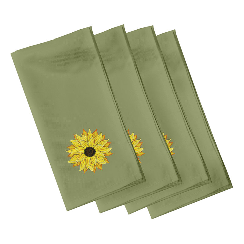 Ensemble de serviettes 4 pièces Vieux, Vert, L 18 po x L 18 po