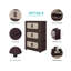 Armoire de rangement pliante classique, élégante et tendance de 51 cm de large, 4 roulettes, utilisable dans de nombreuses pièces, conception à plusieurs niveaux pour un rangement efficace, roulettes