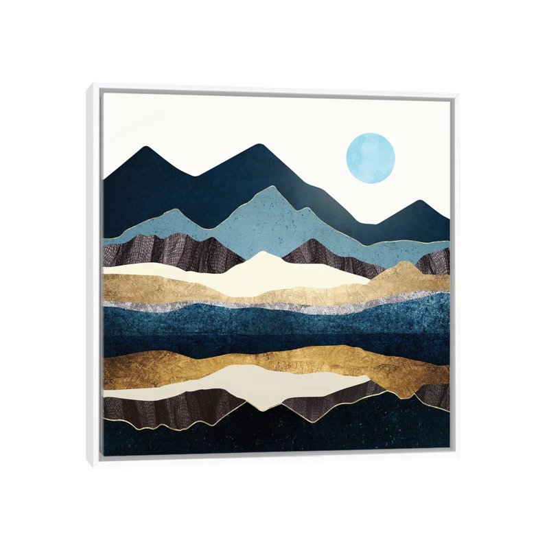 Reflect Hills - impression d'art graphique, Aucun mat, H 18 po x l 18 po x 1,5 po, Toile blanche encadrée
