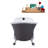 55" Streamline Clawfoot Soaking Acrylic Bathtub With Drain, Clawfeet, and Bamboo Tray-76099834-76099837