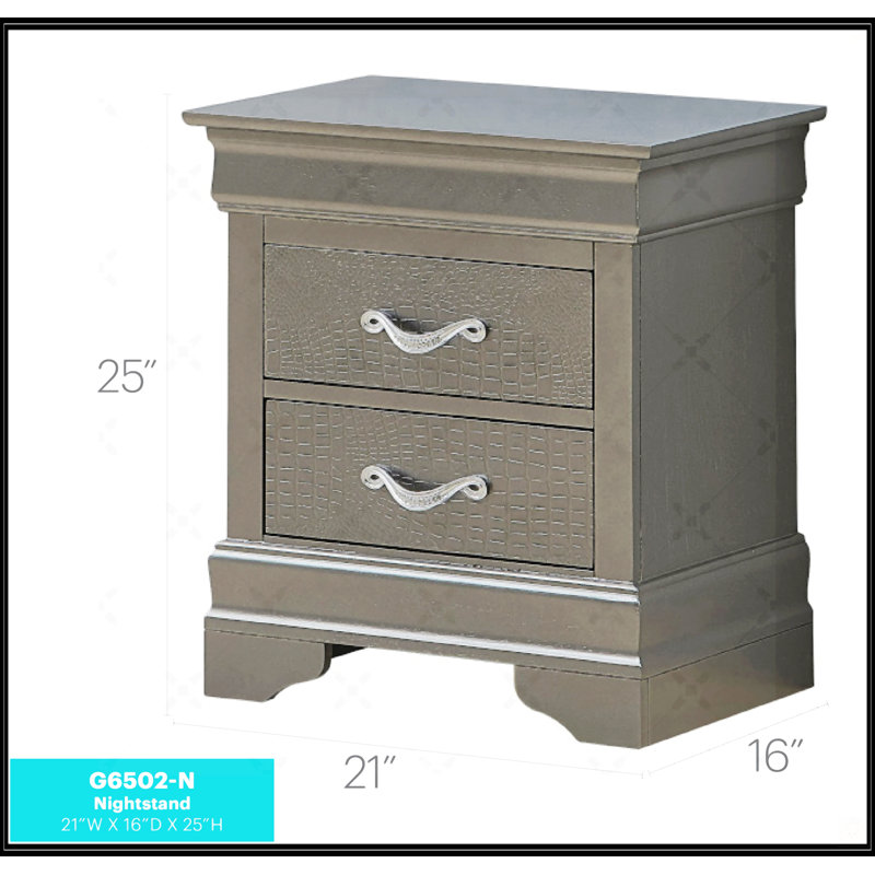 Table de chevet Lorana, Gris