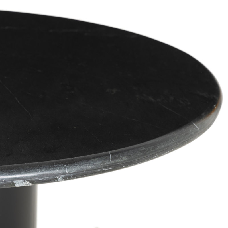 Belle Round Marble Dining Table, Black Marble/Dark Kettle Black
