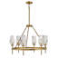 Lustre à un étage à 8 lumières avec abat-jour en cristal taillé en forme de diamant à facettes Ana-110327998