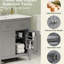 Armoire de salle de bain à double vasque en gris moderne, avec tablette réglable et charnières à fermeture en douceur - Luxueux lavabos en céramique à hauteur réglable-57979767-57979763