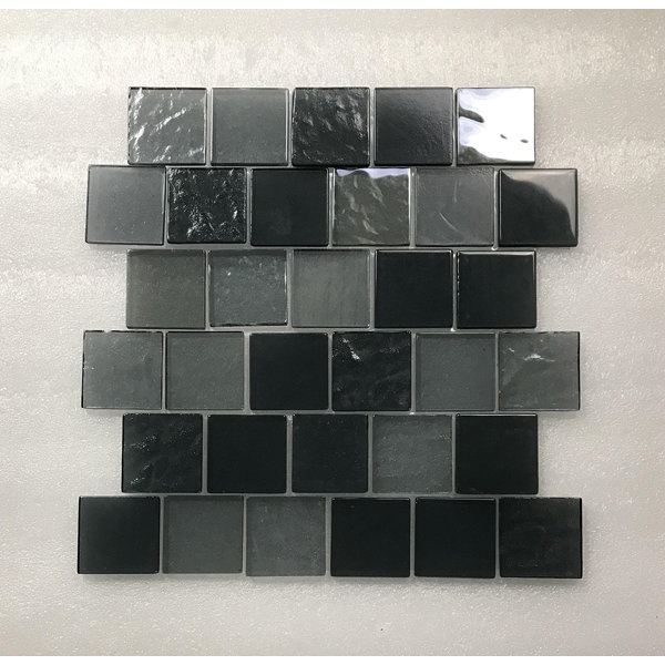 Landscape 2 in. x 2 in. Translucent Glass Plastic Face Mounted Brick Mosaic Designer Pool Tile