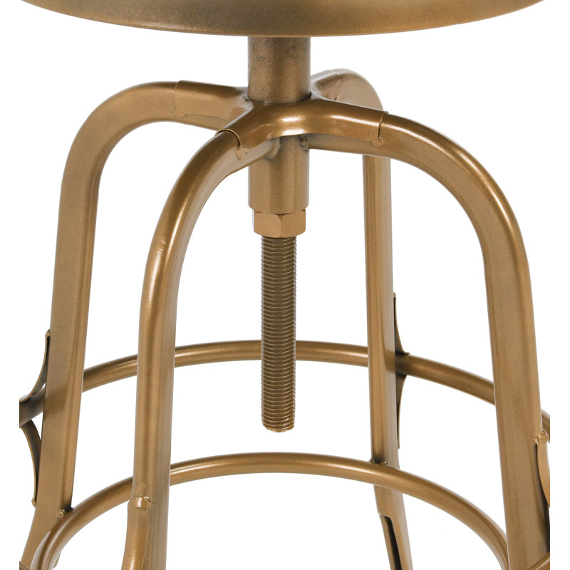 Swivel Solid Wood Adjustable Height Stool, Bronze