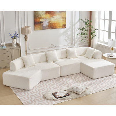 Canapé modulaire 4 places avec causeuse à droite Boucle
