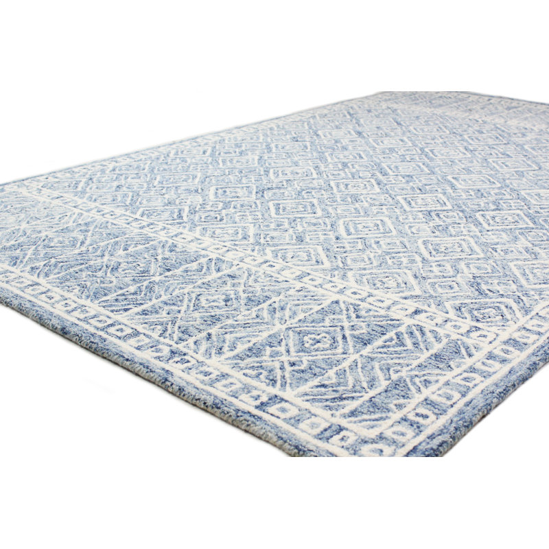 Tapis transitionnel bleu Dalton Collection, Rectangle 8 pi 6 po x 11 pi 6 po