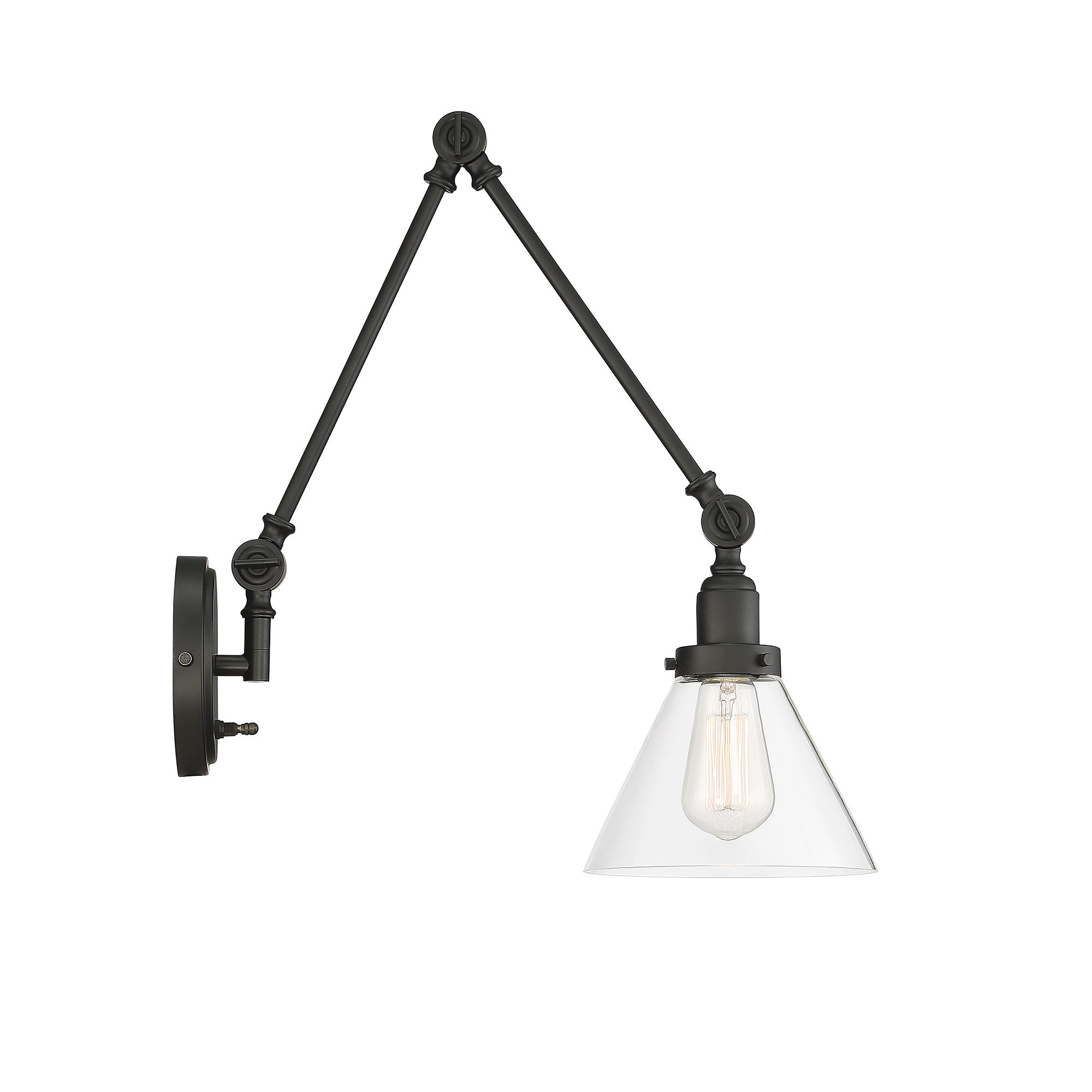 Catalina 1-Light Plug-in Swing Arm Wall Sconce, Matte Black