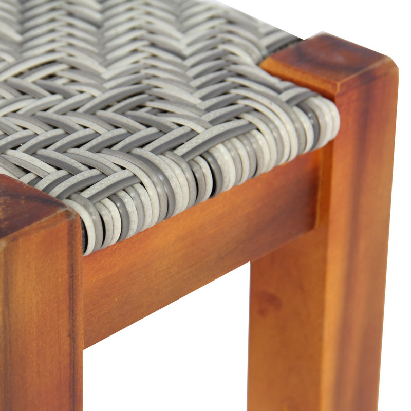 Tabouret Dock en bois avec siège en osier