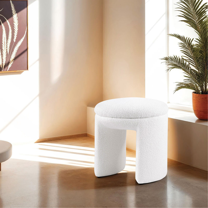 Ensemble de tabourets d'appoint 1 pièce Teddy, Blanc